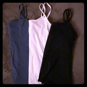 Three VS tanks with built in bra, small
